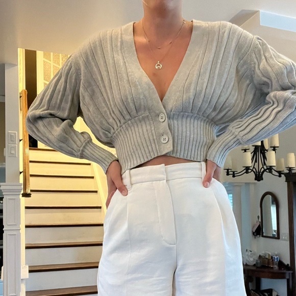 Wilfred Thais Plunge Front Cardigan Grey - Picture 2 of 5